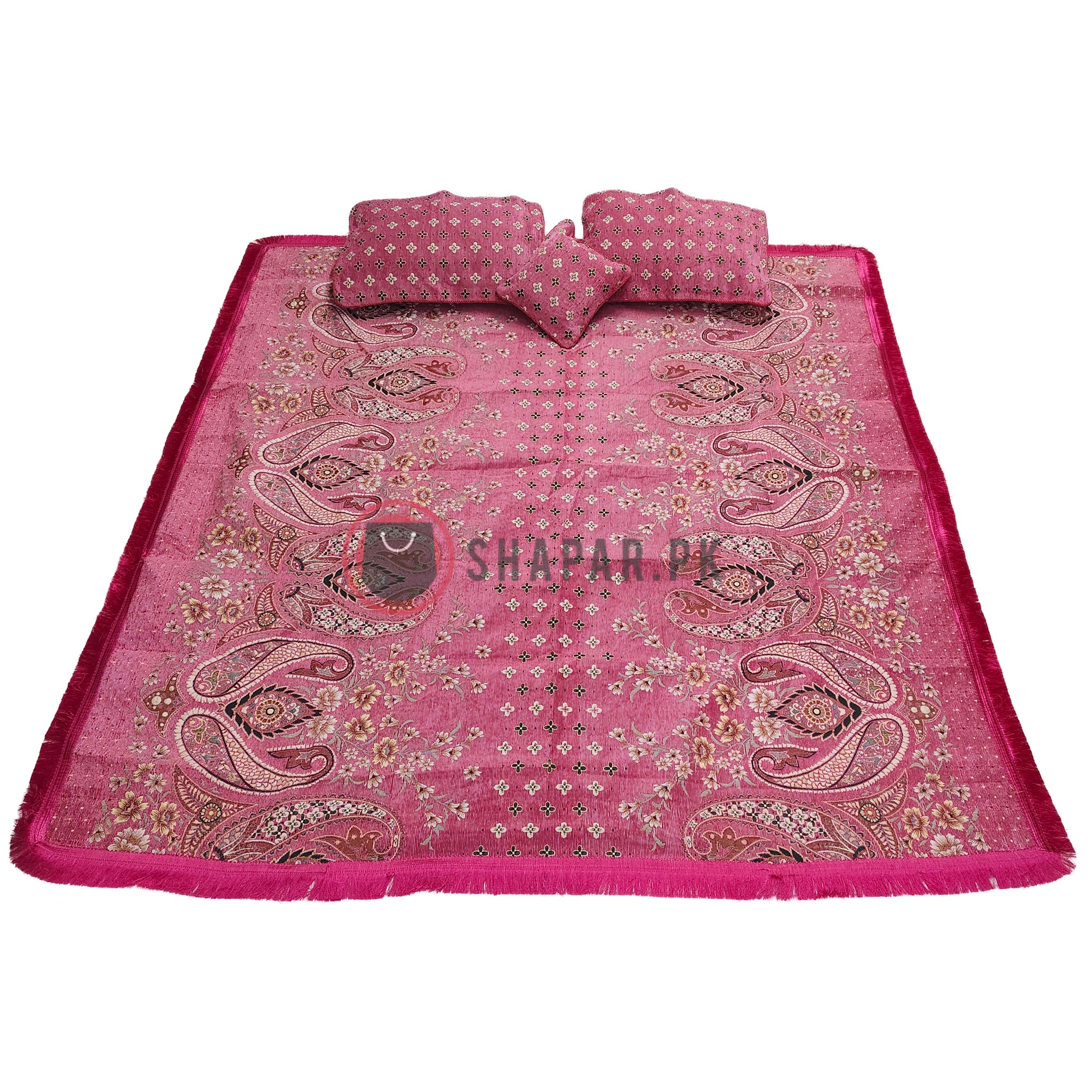 Velvet Jacquard Double Bedsheet 4pc VJDB3